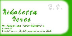 nikoletta veres business card